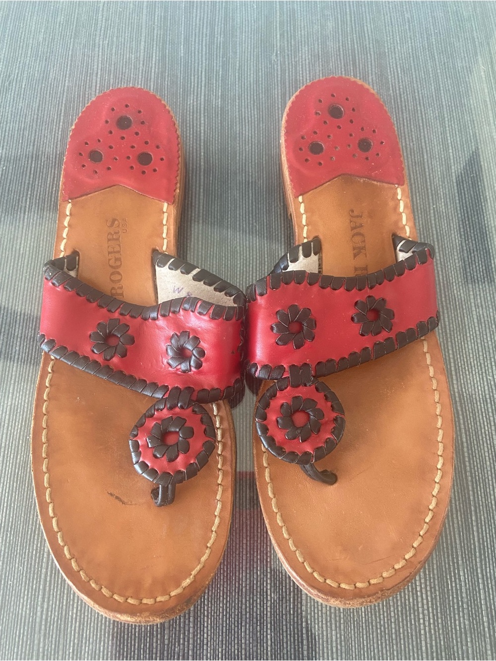 Red with black trim Jack Rogers size 8